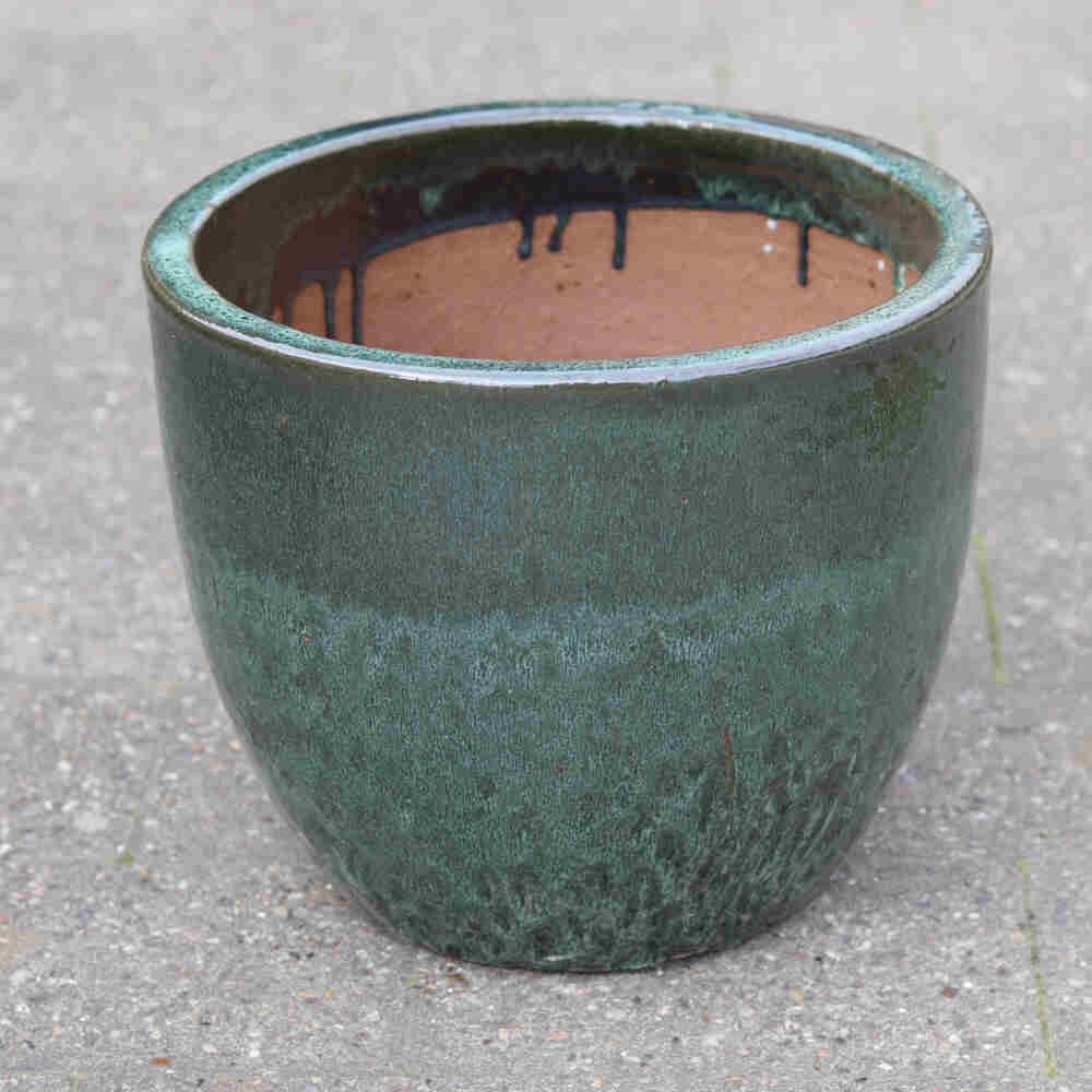 Low Urn w/rim Moss Green 36 cm