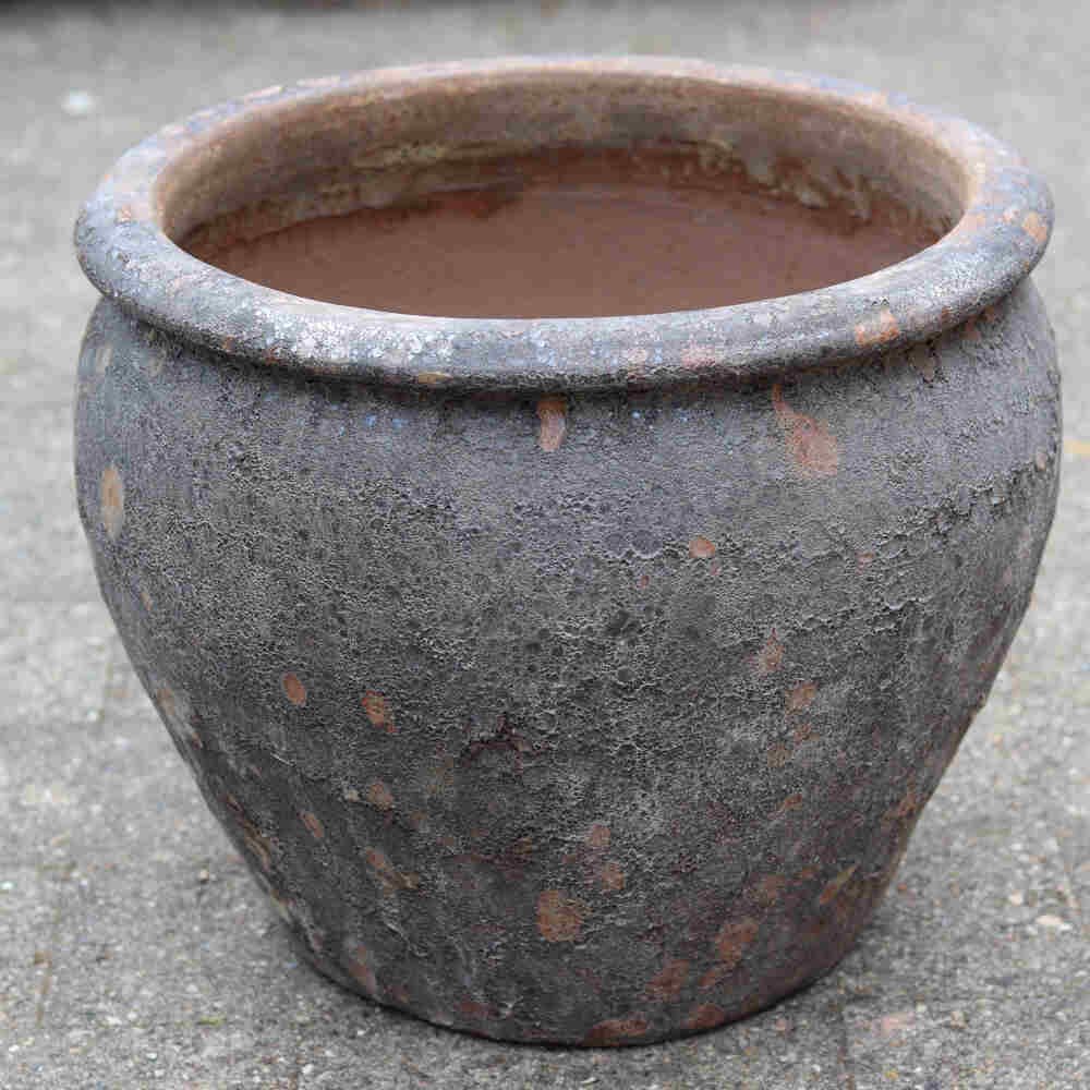 Low Urn w/rim Rust 36 cm