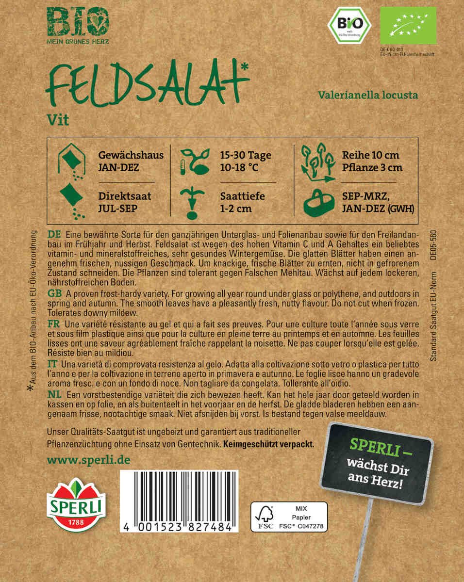 Feldsalatfrø - Økologisk Vit