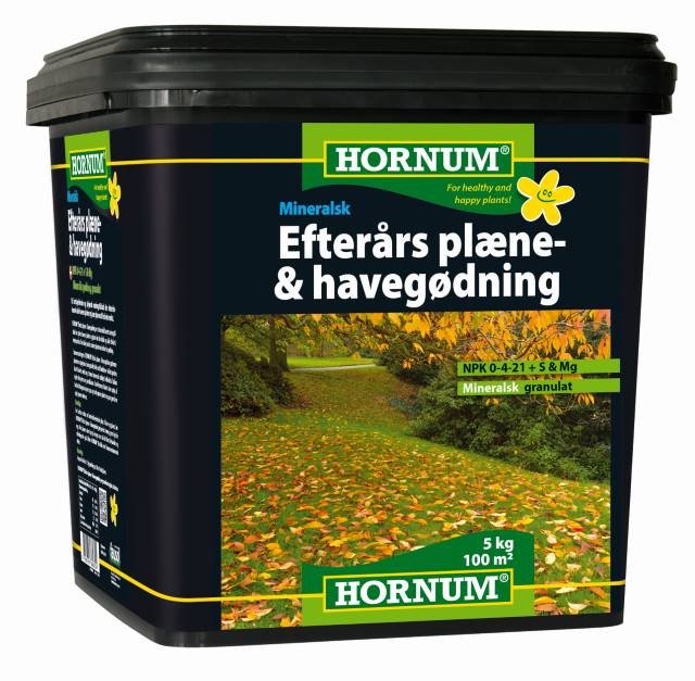 HORNUM Efterårs plæne- & havegødning - NPK 0-4-21 - 5 kg