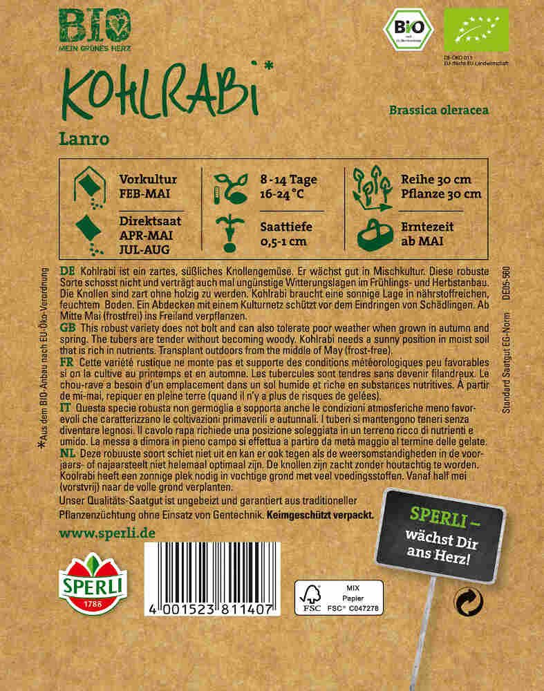 Glaskål - Økologiske - Kohlrabi weis