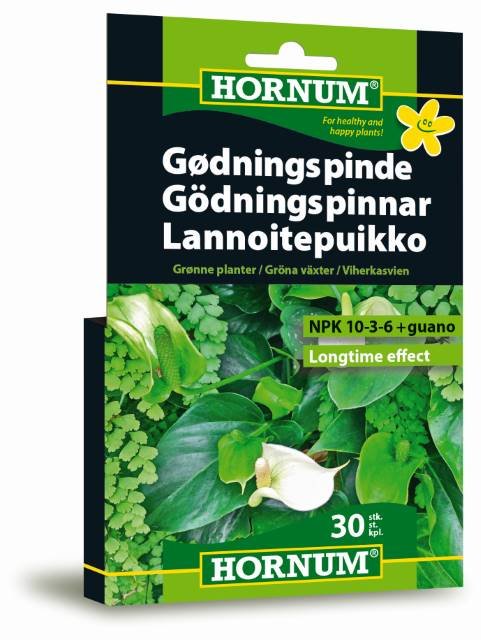 HORNUM Goedningspinde - groenne planter, BD 30 stk.