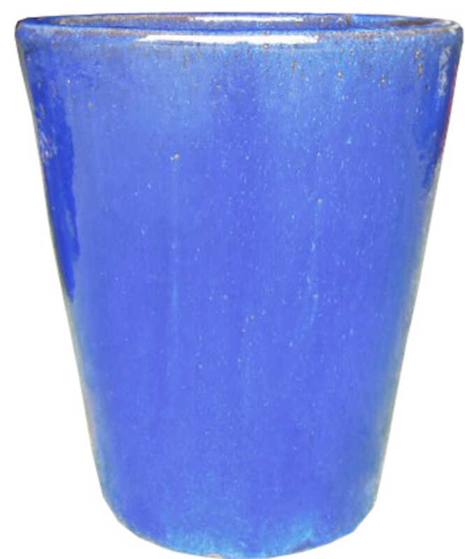 Tall Cone pot  S/2 Blossom Blue