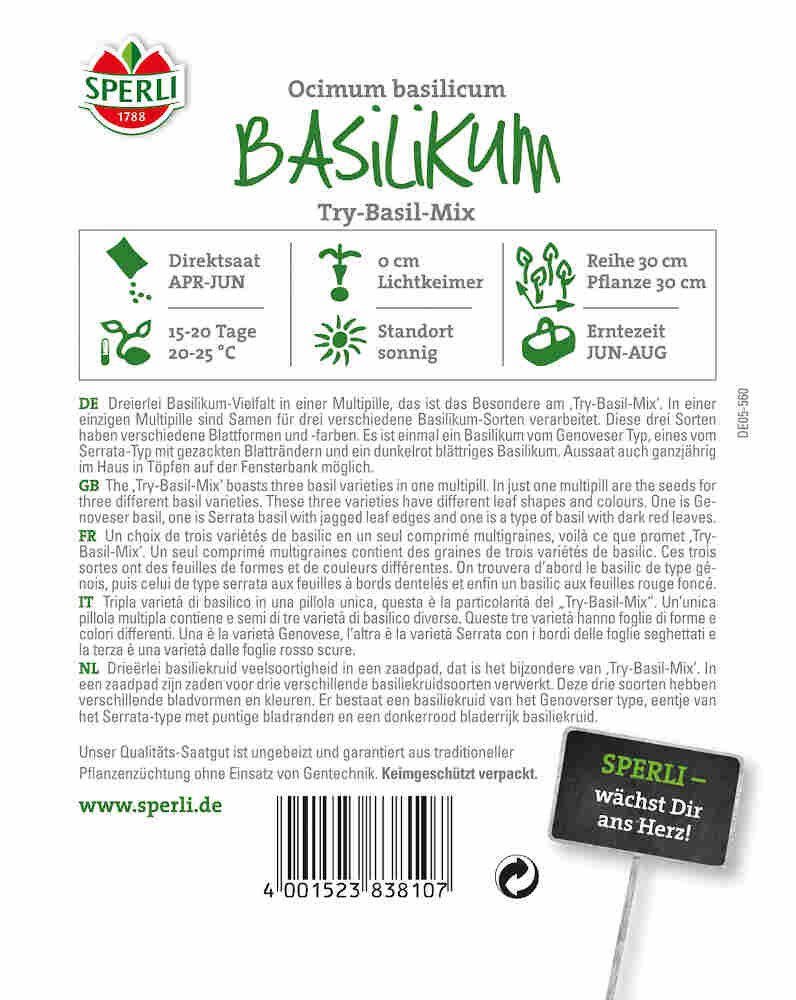 Basilikumfrø 3 i 1 - Try-Basil-Mix