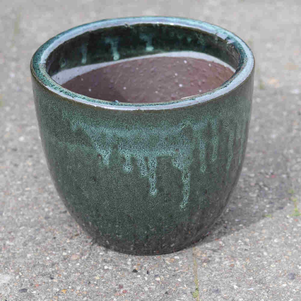 Low Urn w/rim Moss Green 24 cm